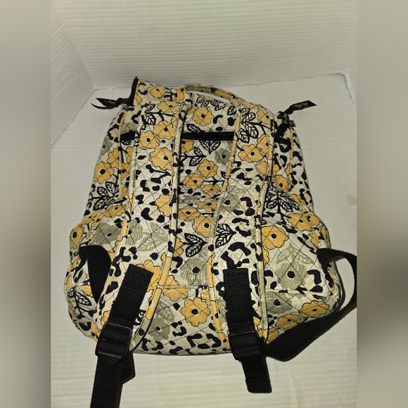 Vera Bradley Yellow and Black Floral Backpack - Picture 3 of 4